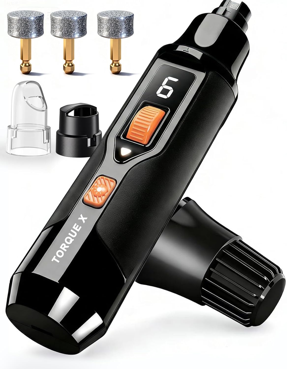 Torque-X Pet Nail Grinder — 7-Speed, Dual LED, Whisper-Quiet